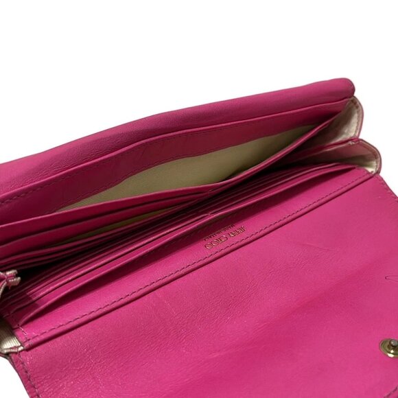 JIMMY CHOO - Pink Purple Leather Suede Long Wallet - Picture 7 of 7